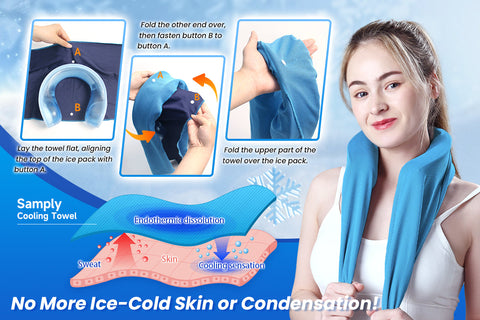 Neck Ice Pack with Wearable Neck Cooler Towel – No More Ice-Cold Skin or Condensation!