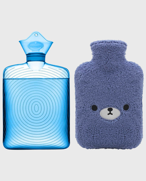 samply Hot Water Bottle with Cute Fleece Cover, 2Liter Water Bag for Hot and Cold Compress