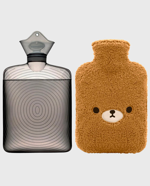 samply Hot Water Bottle with Cute Fleece Cover, 2Liter Water Bag for Hot and Cold Compress