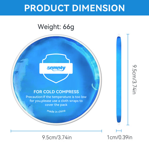 samply Small Gel Ice Packs for Boo Boos,4 Pack Mini Round Ice Packs with 2 Covers for Cold Compress