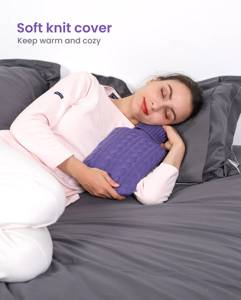samply Hot Water Bottle with Knitted Cover
