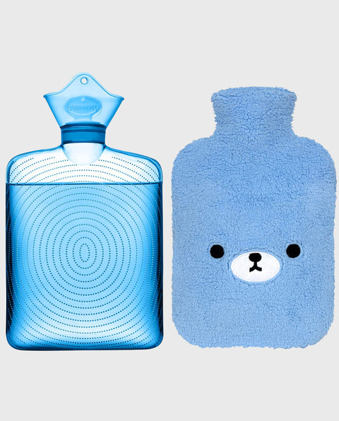 samply Hot Water Bottle with Cute Fleece Cover, 2Liter Water Bag for Hot and Cold Compress