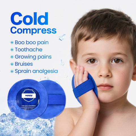 samply Small Gel Ice Packs for Boo Boos,4 Pack Mini Round Ice Packs with 2 Covers for Cold Compress