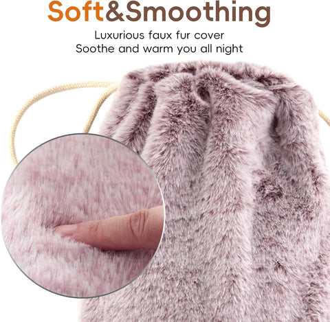 samply Hot Water Bottle with Soft Cover, 2L Hot Water Bag for Menstrual Cramps