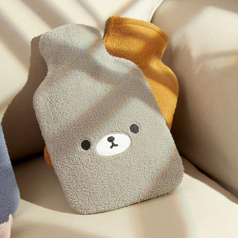 samply Hot Water Bottle with Cute Fleece Cover, 2Liter Water Bag for Hot and Cold Compress