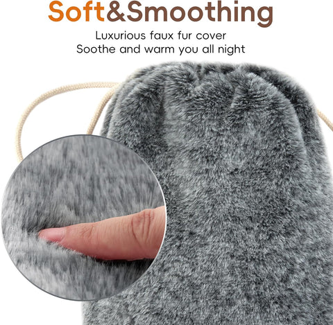 samply Hot Water Bottle with Soft Cover, 2L Hot Water Bag for Menstrual Cramps