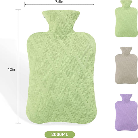 samply Hot Water Bottle with Cover, 2L Hot Water Bag for Hot and Cold Compress