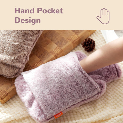 samply Hot Water Bottle with Cover - 2L Hot Water Bag with Hand Pocket, for Hand Feet Warmer
