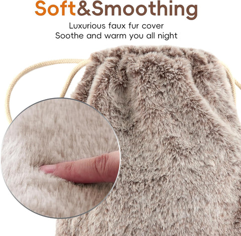 samply Hot Water Bottle with Soft Cover, 2L Hot Water Bag for Menstrual Cramps