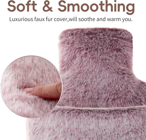 samply Hot Water Bottle with Cover - 2L Hot Water Bag with Hand Pocket, for Hand Feet Warmer