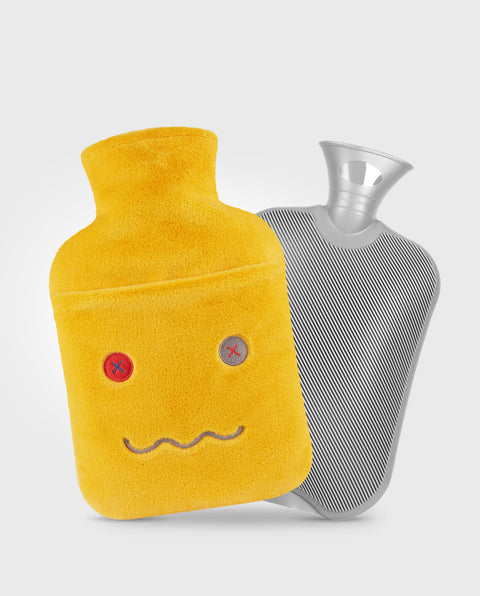 samply 2Pcs 2L Hot Water Bottle with Cute Fleece Cover