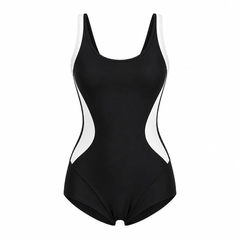 samply Women’s One Piece Swimsuit, Sporty Boyleg Bathing Suit with Open Back