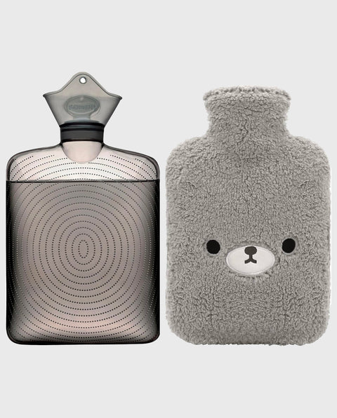 samply Hot Water Bottle with Cute Fleece Cover, 2Liter Water Bag for Hot and Cold Compress