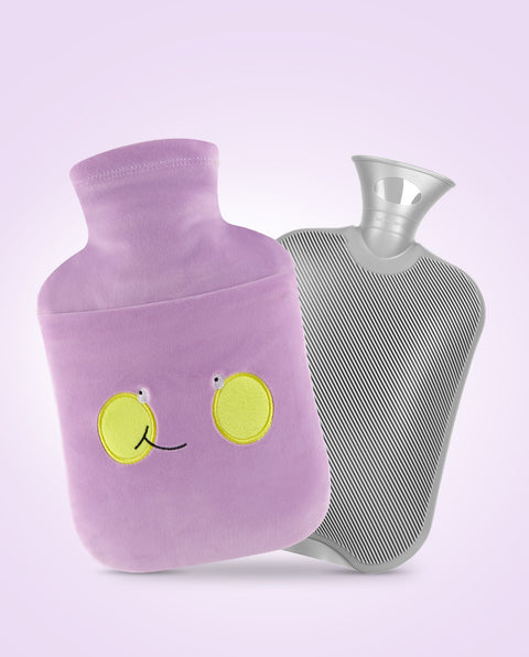 samply 2Pcs 2L Hot Water Bottle with Cute Fleece Cover