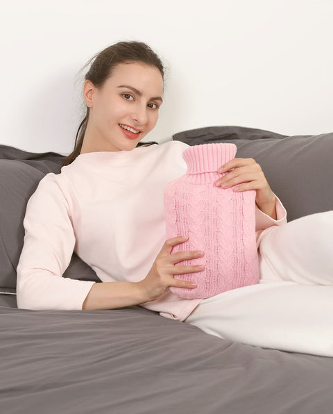 samply Hot Water Bottle with Knitted Cover