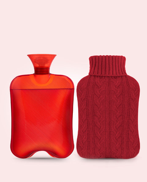 samply Hot Water Bottle with Knitted Cover