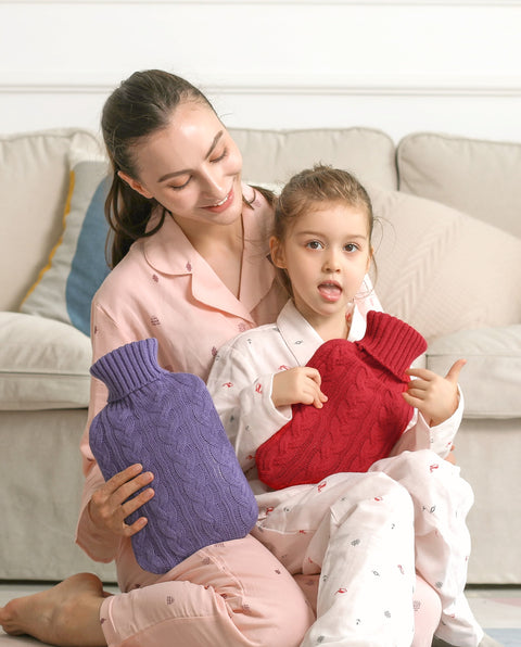 samply Hot Water Bottle with Knitted Cover