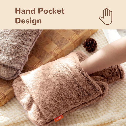 samply Hot Water Bottle with Cover - 2L Hot Water Bag with Hand Pocket, for Hand Feet Warmer