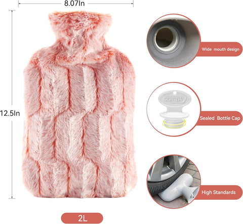 samply Hot Water Bottle with Furry Cover