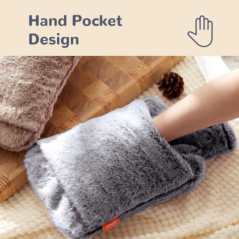 samply Hot Water Bottle with Cover - 2L Hot Water Bag with Hand Pocket, for Hand Feet Warmer
