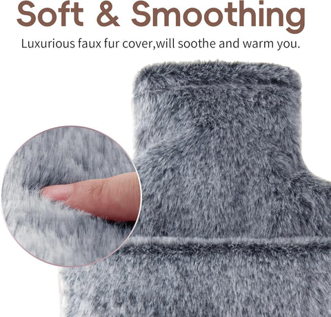 samply Hot Water Bottle with Cover - 2L Hot Water Bag with Hand Pocket, for Hand Feet Warmer