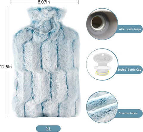 samply Hot Water Bottle with Furry Cover
