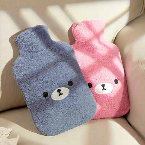 samply Hot Water Bottle with Cute Fleece Cover, 2Liter Water Bag for Hot and Cold Compress